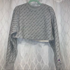 Champion logo crop crewneck